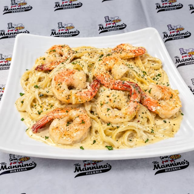 Linguine Shrimp Alfredo.