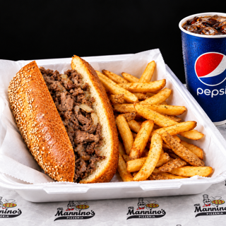 6" Cheesesteak with French Fries & Sm Fountain Soda