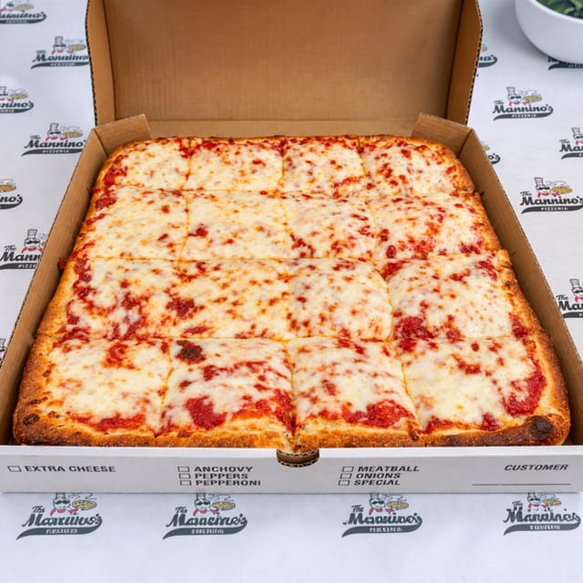 Regular Cheese Sicilian Pizza.
