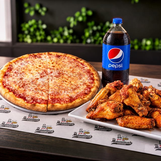Lg Pizza, 10 Wings & One 2-Liter Soda.