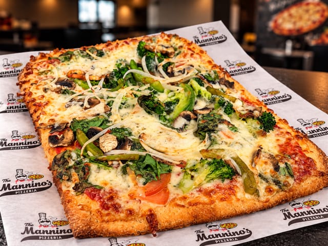 Veggie Gourmet Pizza.