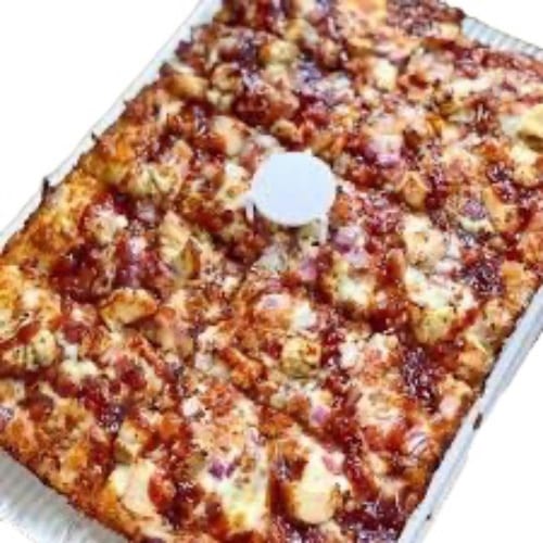 BBQ Chicken Sicilian Pizza.