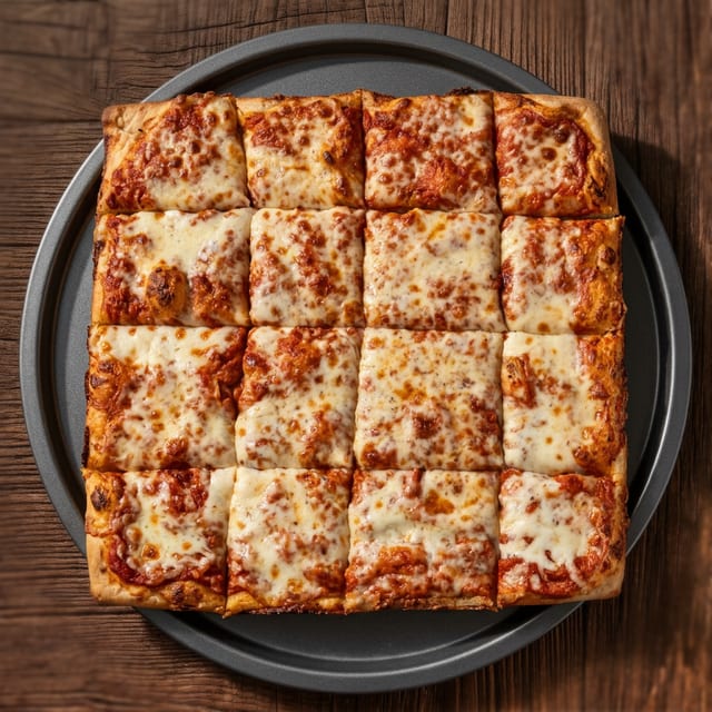 Regular Cheese Sicilian Pizza.